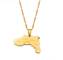 Tigray Map with cities Pendant Necklace