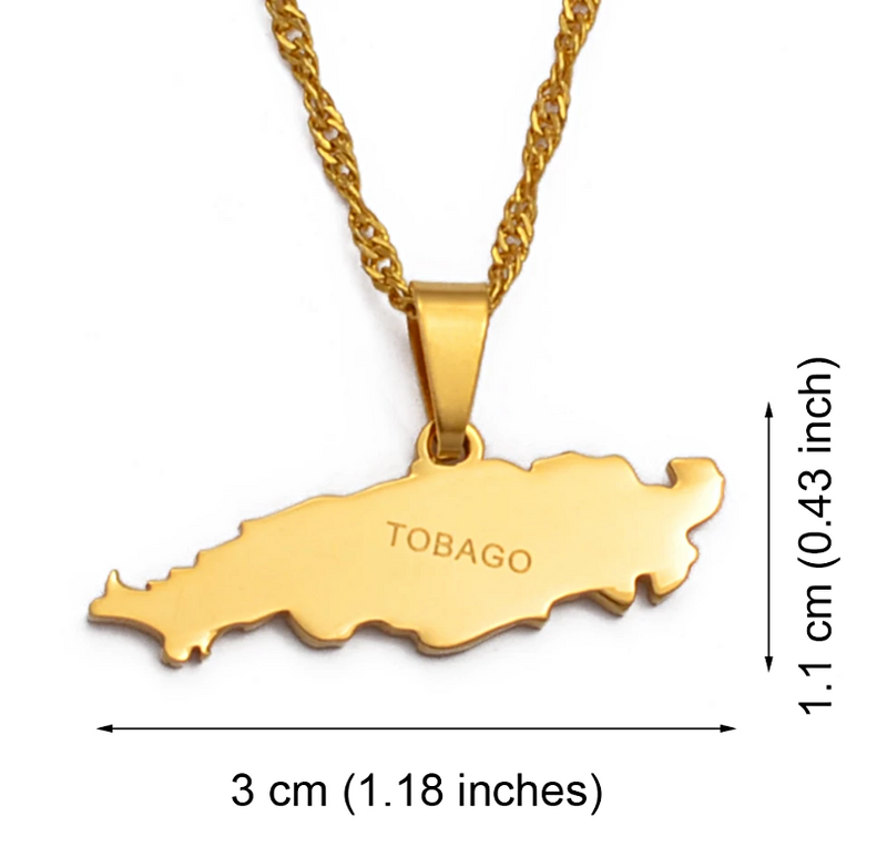 Tobago Map Pendant Necklace