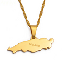 Tobago Map Pendant Necklace