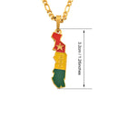 Togo Map with Flag Pendant Necklace