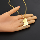 Trinidad and Tobago Map with Cities Pendant Necklace