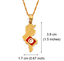 Tunisia Map with flag Pendant Necklace