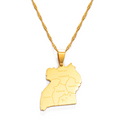 Uganda Map Pendant Necklace