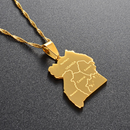 Uganda Map Pendant Necklace