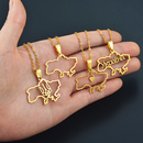 Ukraine Map Outline Pendant Necklace