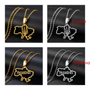 Ukraine Map Outline Pendant Necklace