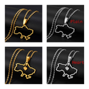 Ukraine Map Outline Pendant Necklace