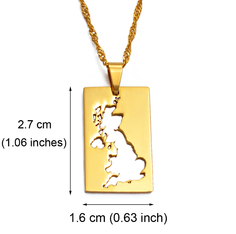 United Kingdom Map Pendant Necklace