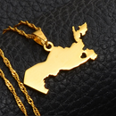 Uzbekistan Map with Heart Pendant Necklace