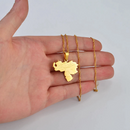 Venezuela Map with Cities Pendant Necklace