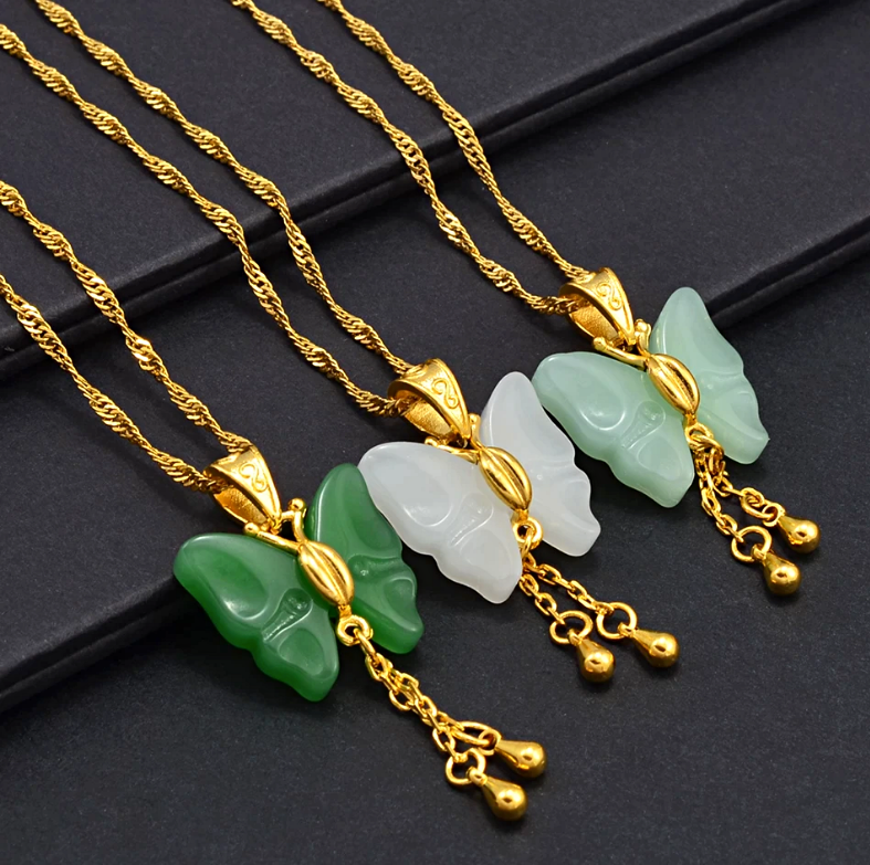 Butterfly Jade Stone Necklace