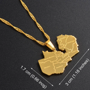 Zambia Map with Cities Pendant Necklace
