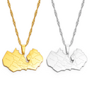 Zambia Map with Cities Pendant Necklace