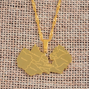 Zambia Map with Cities Pendant Necklace