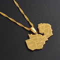 Zambia Map with Cities Pendant Necklace